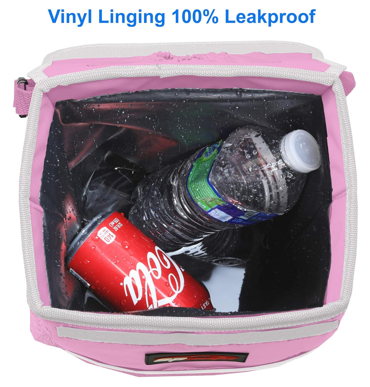 Waterproof Car Trash Can with Lid and Pockets, 2.5 Gal, Pink