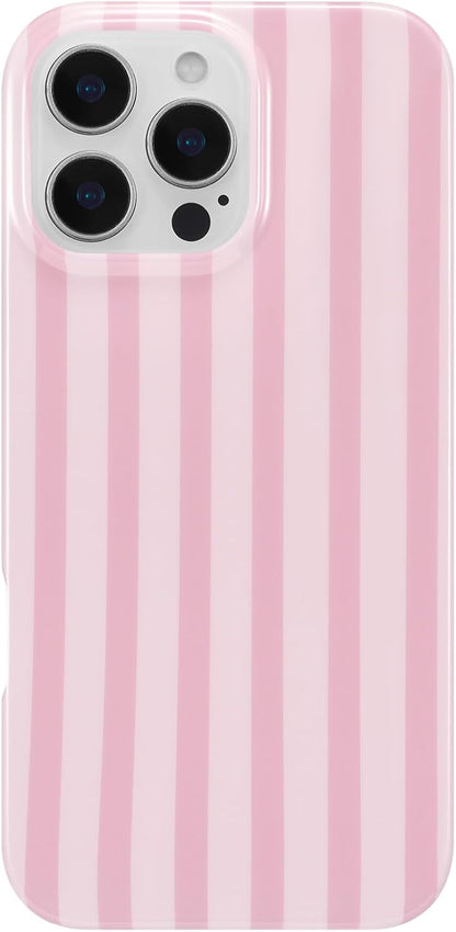 Cute Vertical Striped Case for iPhone 15 Pro Max,Pink