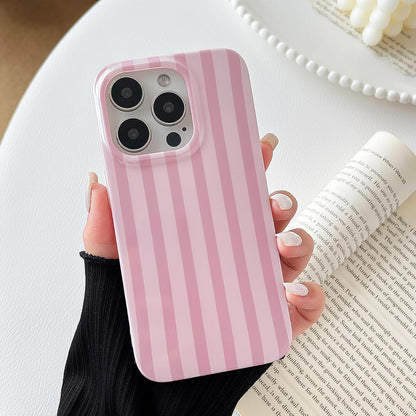 Cute Vertical Striped Case for iPhone 15 Pro Max,Pink
