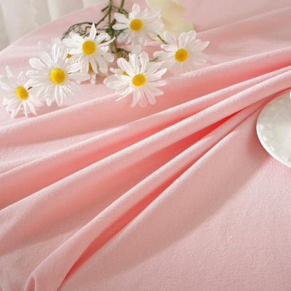 Cotton Linen Table Cloths Retro Farmhouse Heavy Fabric Table Cover Pink White Washable Table Top for Parties Coffee Kitchen Picnic Round Table Cloth (Pink,Round, 47")