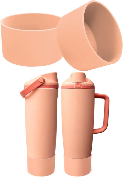 2PCS Silicone Boots for Owala 30oz & 40oz FreeSip Sway Bottles & Tumblers – Non-Slip, Scratch-Resistant, Stability Enhancer for Owala Accessories (Peach of Mind)