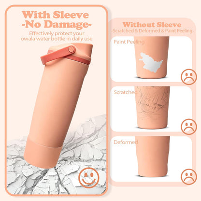 2PCS Silicone Boots for Owala 30oz & 40oz FreeSip Sway Bottles & Tumblers – Non-Slip, Scratch-Resistant, Stability Enhancer for Owala Accessories (Peach of Mind)
