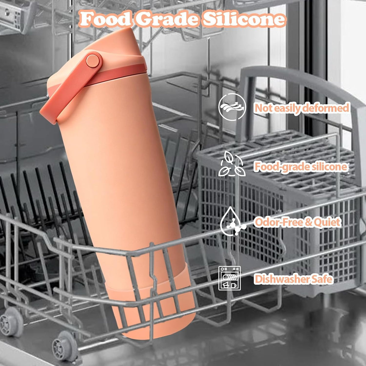 2PCS Silicone Boots for Owala 30oz & 40oz FreeSip Sway Bottles & Tumblers – Non-Slip, Scratch-Resistant, Stability Enhancer for Owala Accessories (Peach of Mind)