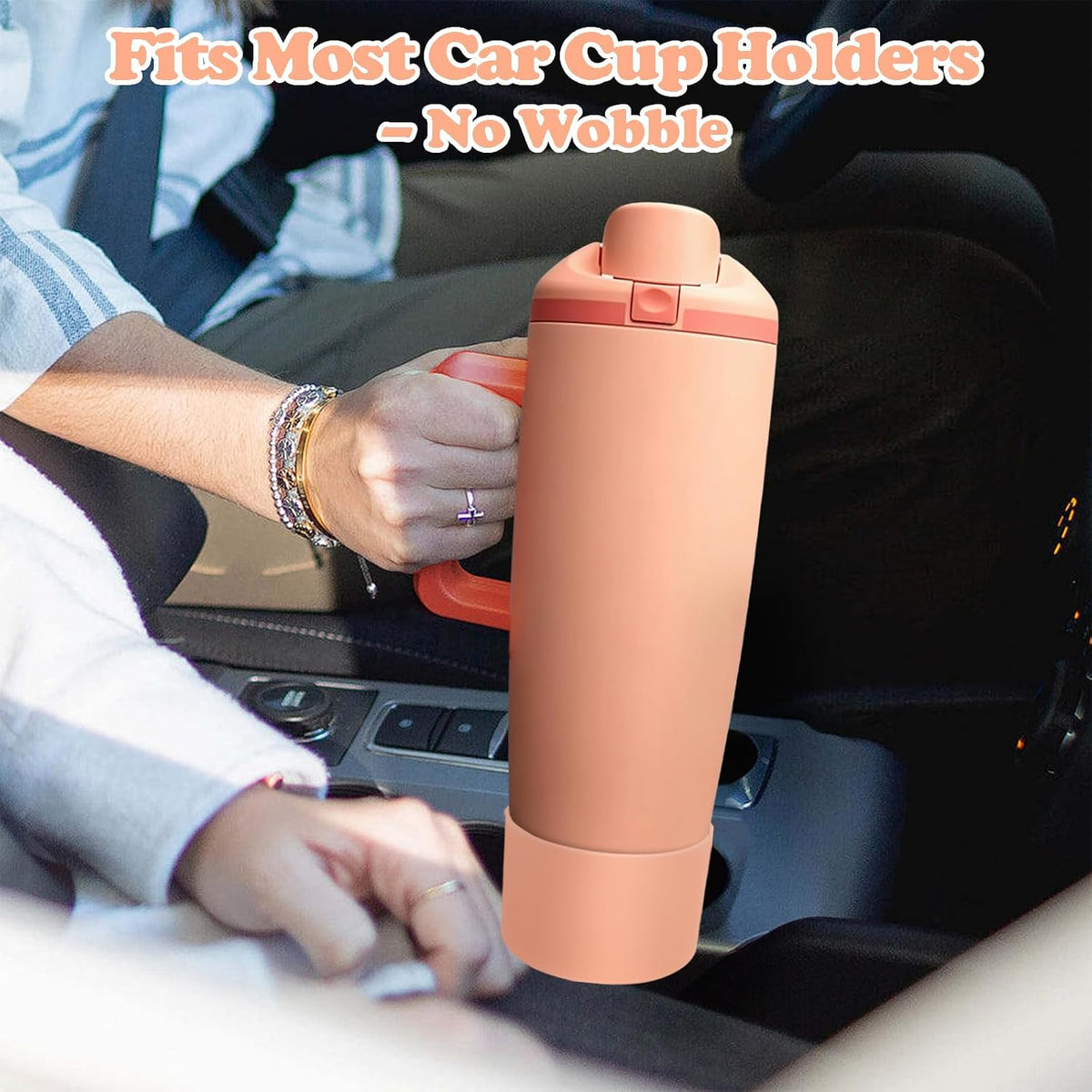 2PCS Silicone Boots for Owala 30oz & 40oz FreeSip Sway Bottles & Tumblers – Non-Slip, Scratch-Resistant, Stability Enhancer for Owala Accessories (Peach of Mind)