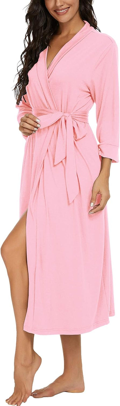 Robes for Women Long Knit Bathrobe XS-4XL