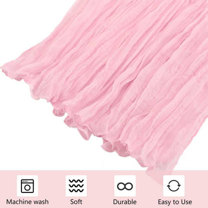 6 Pack Cheesecloth Table Runner 20 x 120 Inch Pink Boho Gauze Cheese Cloth Table Runners 10 FT Long Rustic Sheer Table Decorations for Wedding Party Baby Bridal Shower Birthday Holiday Home
