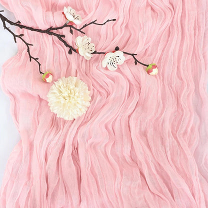 6 Pack Cheesecloth Table Runner 20 x 120 Inch Pink Boho Gauze Cheese Cloth Table Runners 10 FT Long Rustic Sheer Table Decorations for Wedding Party Baby Bridal Shower Birthday Holiday Home