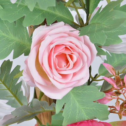 5.7FT Pink Pumpkins Fall Garland Maple Leaves Thanksgiving Table Decor