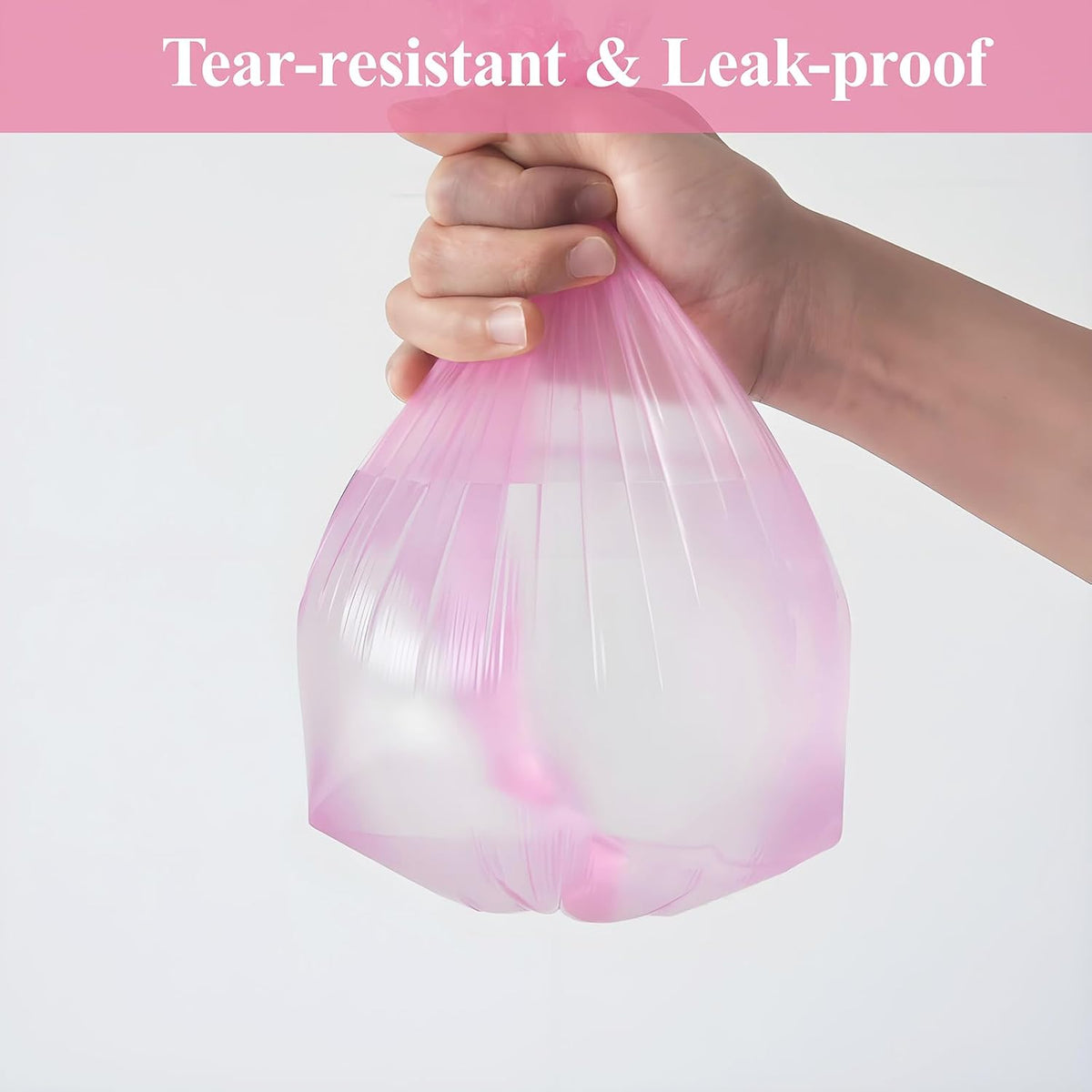 200 Pack Small Garbage Bags- Perfect for Desktop Trash Cans - Odorless (Pink)