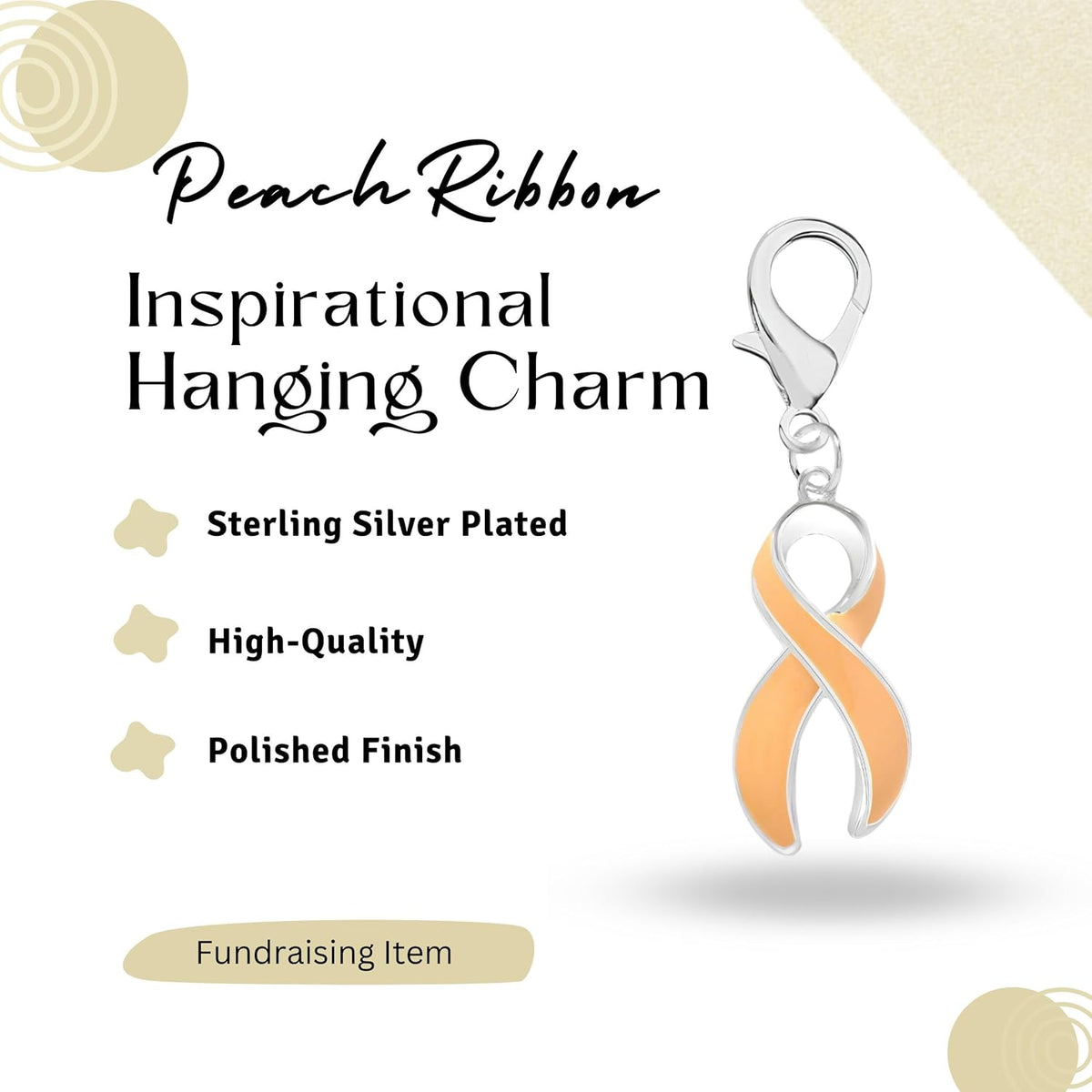 Beautiful Ribbon Hanging Charms for All Causes, Diseases, and Cancer - Ideal for Bracelets, Purses, Zipper Pulls on Jackets, Backpacks, Pet Collars - Perfect for Fundraising and Support Groups