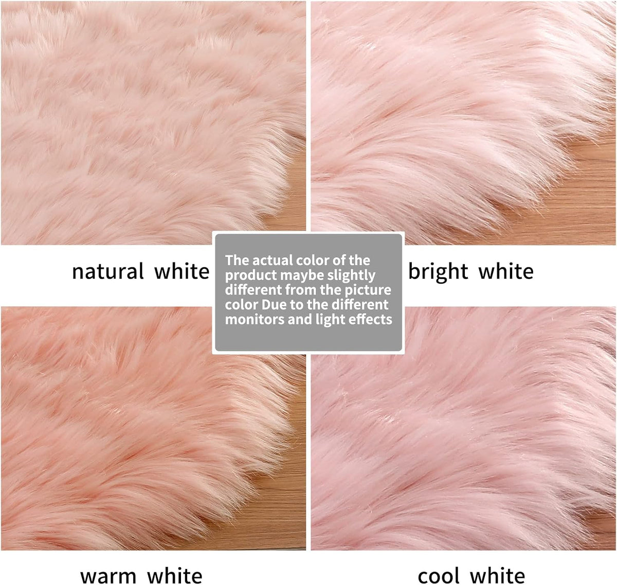 Ciicool Faux Sheepskin Rug Soft Faux Fur Rugs Pink Fluffy Rugs 2x3 Feet