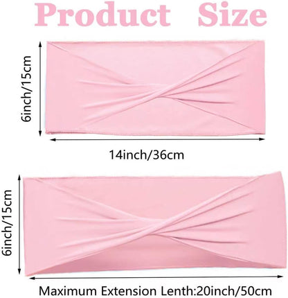 50 PCS Spandex Light Pink Chair Sashes Bows Stretch Chair Cover Bands Ties