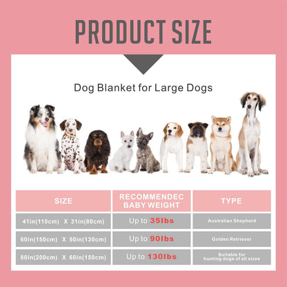 Dog Blanket for Large Dogs, Soft Reversible Cute Paw Grey 60"x50"