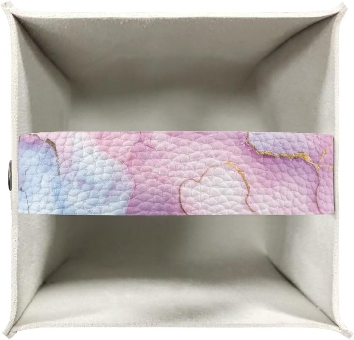 Marble Pink Cube Tissue Box Holders Waterproof Pu Leather Tissue Box Cover Convenient Tissue Box Organizer for Tabletop Bathroom Office Decor