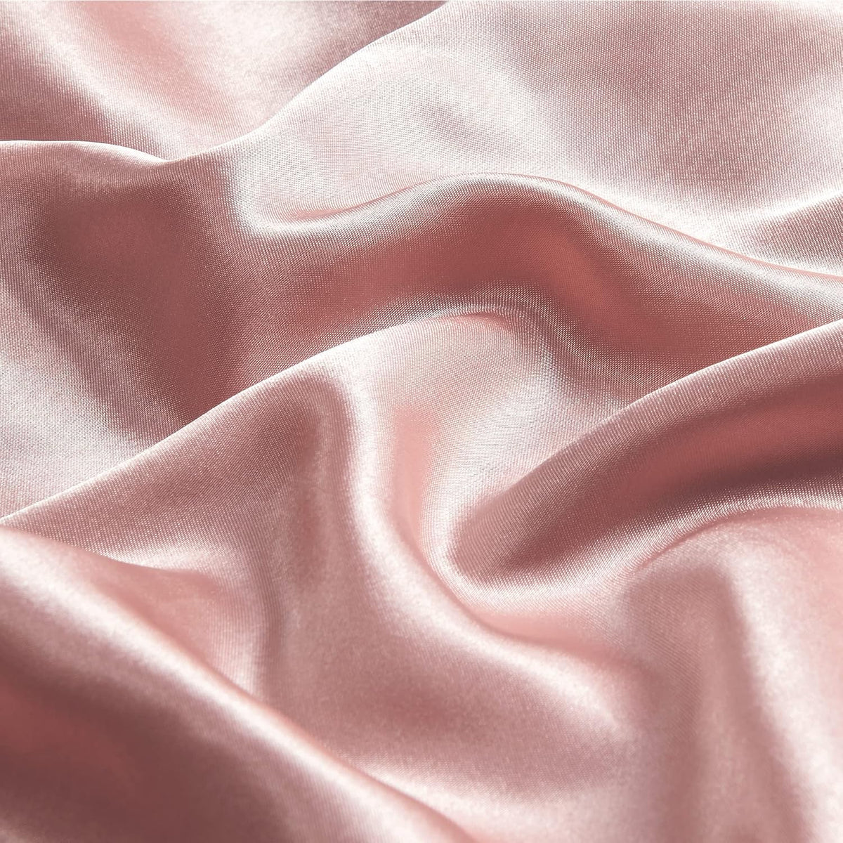 Zipper Satin Pillowcases, Standard Size 20"x26", Rose Pink, 2Pcs
