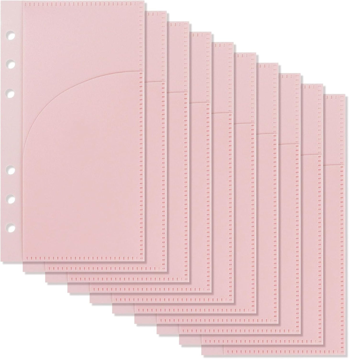 10 Pcs A6 Binder Pockets with No Zipper Two Pockets Budget Envelopes
