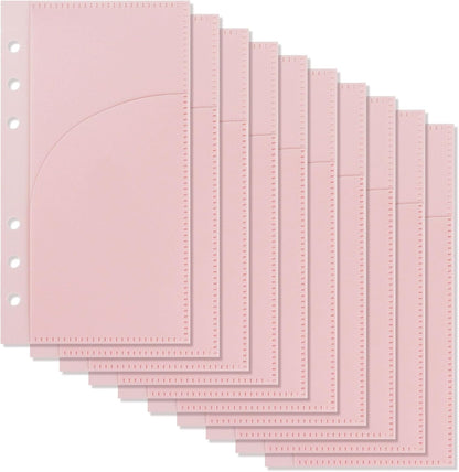 10 Pcs A6 Binder Pockets with No Zipper Two Pockets Budget Envelopes