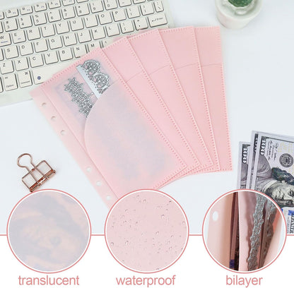 10 Pcs A6 Binder Pockets with No Zipper Two Pockets Budget Envelopes