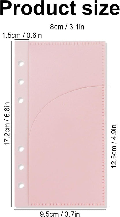 10 Pcs A6 Binder Pockets with No Zipper Two Pockets Budget Envelopes