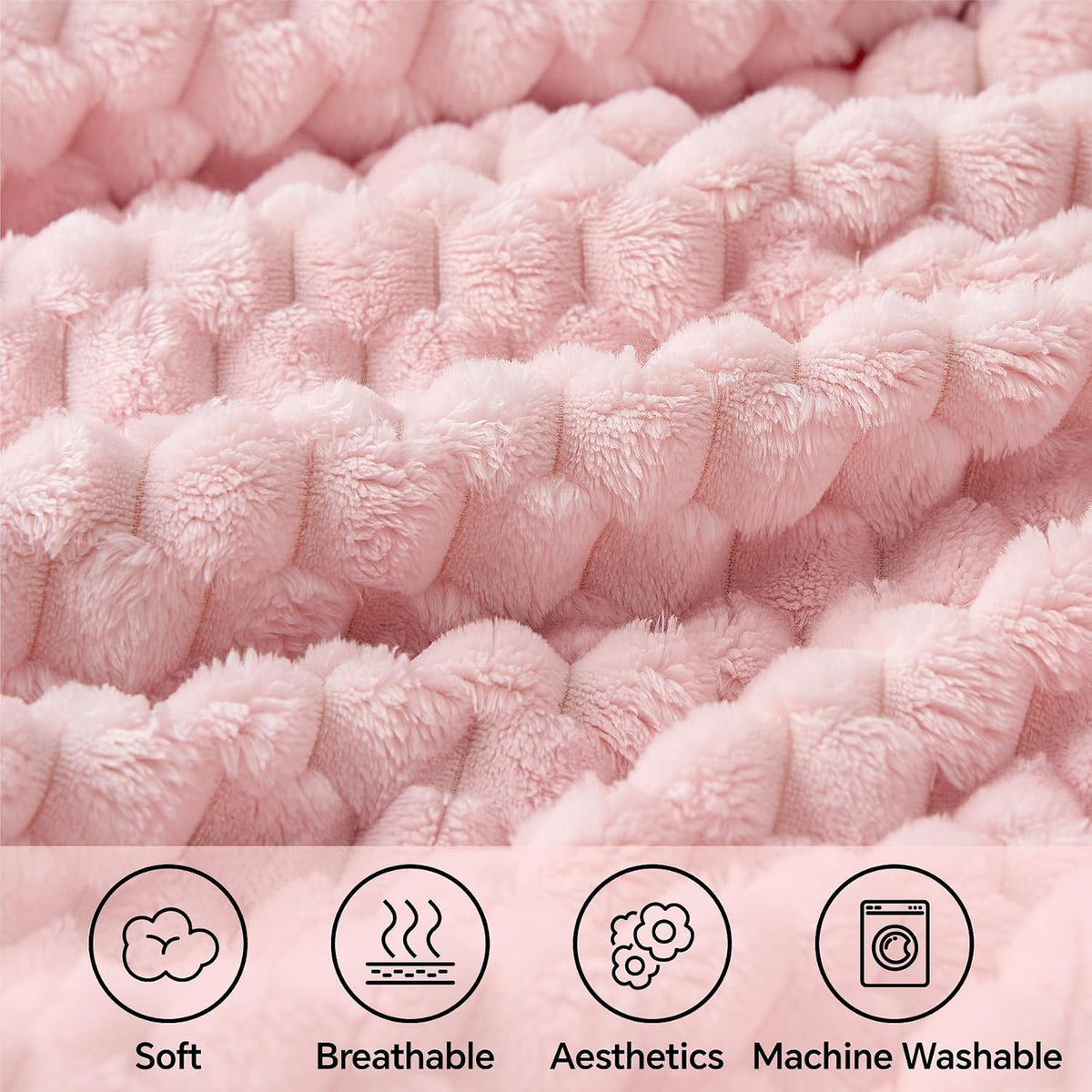 Pink Large Throw Blanket for Couch, Cozy Gifts for Women, 50 * 70