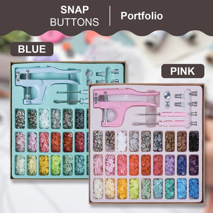 Plastic Snap Fastener Kit with Snaps Pliers (Pink)