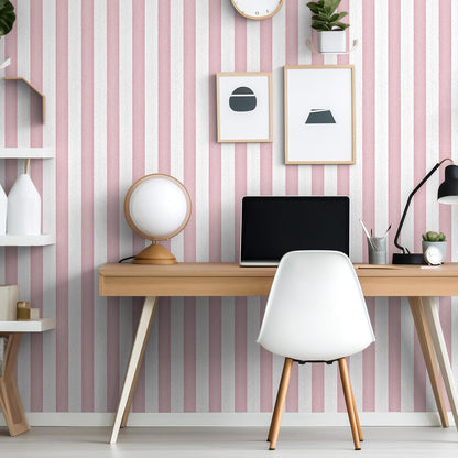 Pink Stripe Peel and Stick Wallpaper 15.7" x 1180"