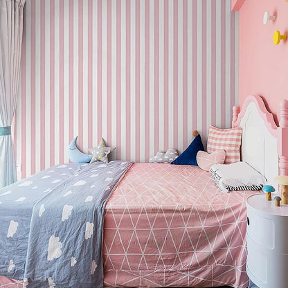 Pink Stripe Peel and Stick Wallpaper 15.7" x 1180"