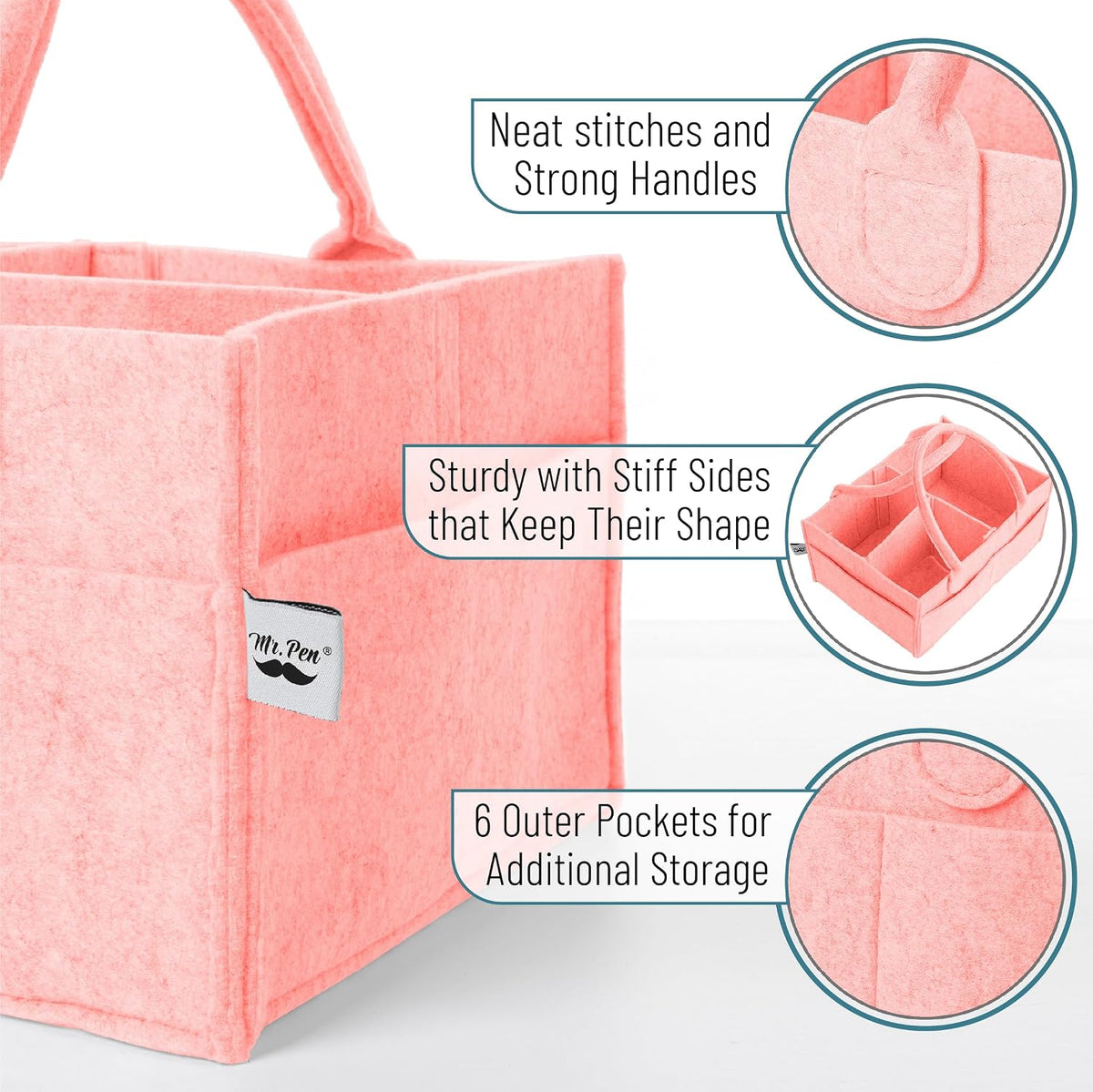 Baby Diaper Caddy Organizer, Pink