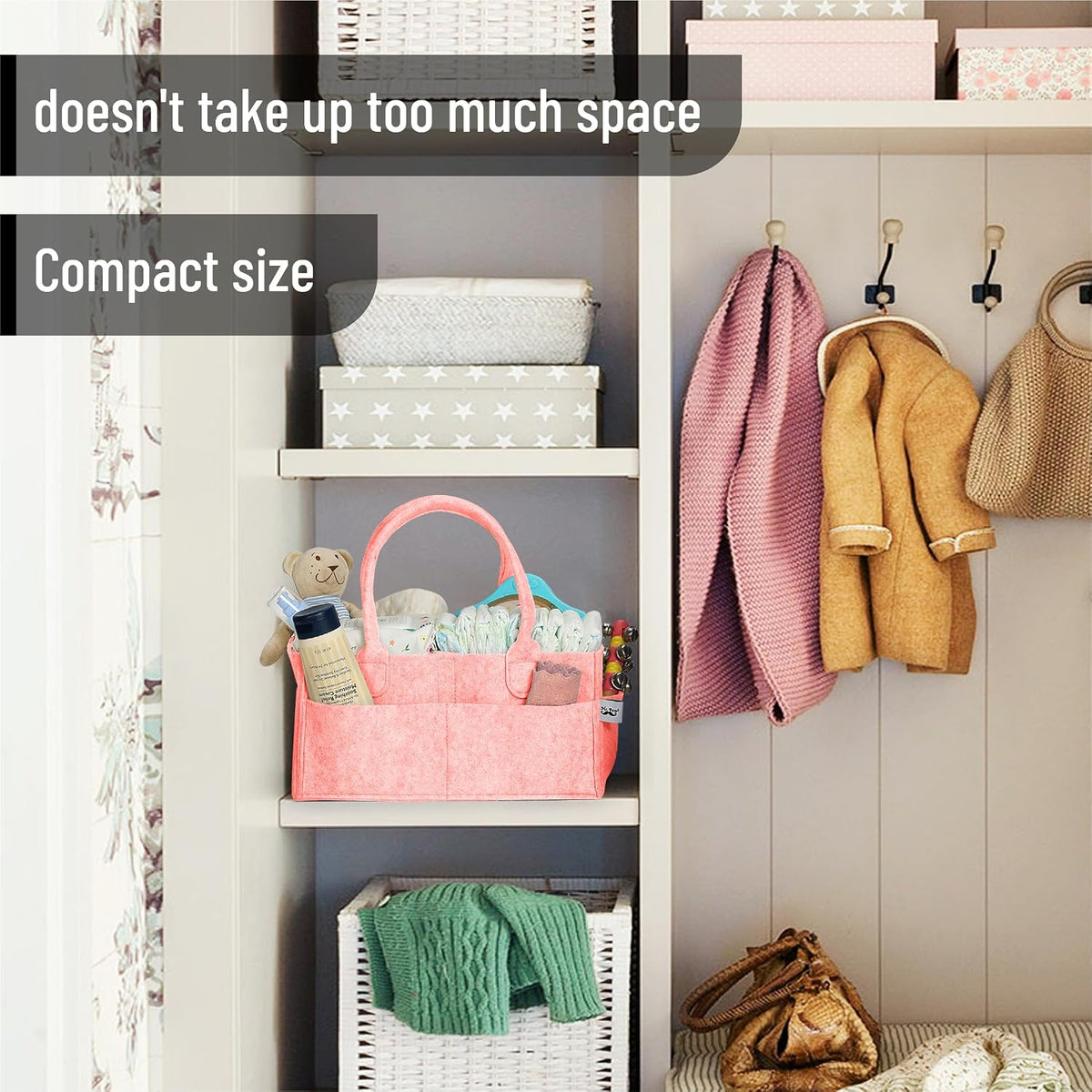 Baby Diaper Caddy Organizer, Pink