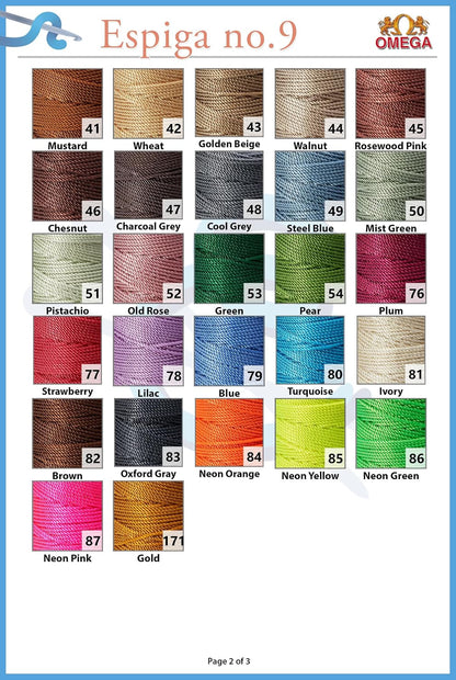 Espiga No. 9-100% Nylon Omega String Cord for Knitting and Crochet - 15 Peach
