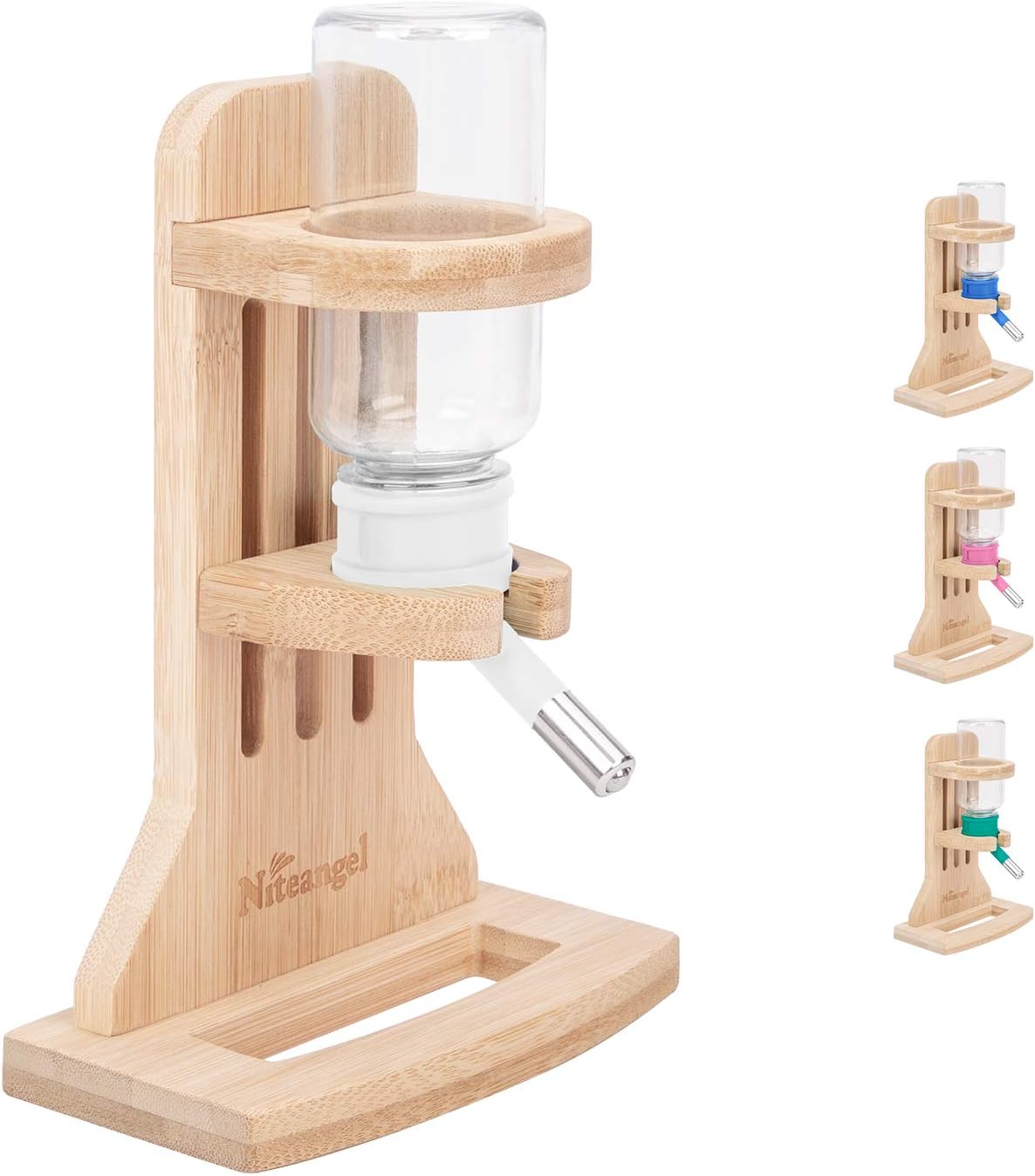 Niteangel Water Bottle with Stand for Syrian Dwarf Hamsters Gerbils Mice Rats Degus Small pet Rodents(White)