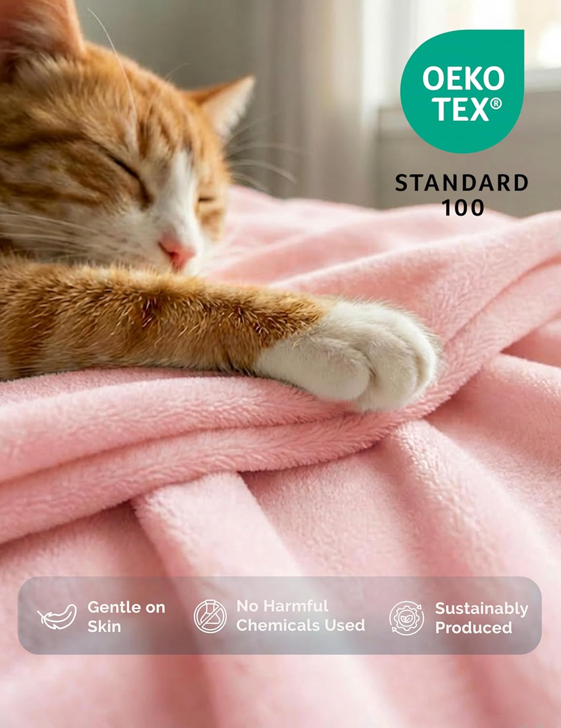 Fleece Throw Blankets – 300 GSM Pink – Soft Cozy Warm Holiday Throws for Winter, Fuzzy Plush Elegant Gifts for Kids, Men & Women - Ideal for Couch, Sofa, Chair or Bed - 50x60 Inch