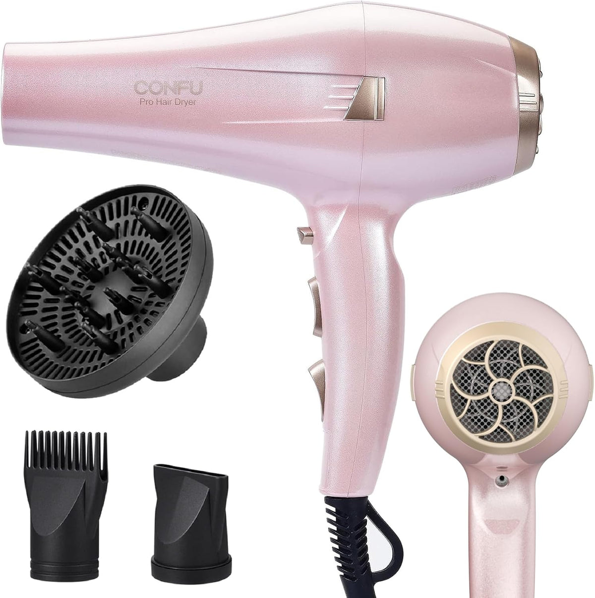 Hair Dryer, Professional Ionic Salon Blow Dryer with Diffuser for Women and Men, 5X Fast Drying, Powerful and Quiet Hair Blow Dryer for Fast & Easy Styling (1875 Watts)