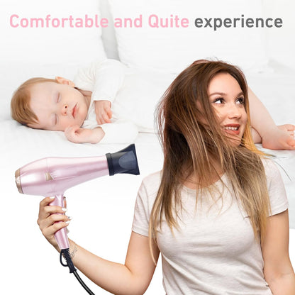 Hair Dryer, Professional Ionic Salon Blow Dryer with Diffuser for Women and Men, 5X Fast Drying, Powerful and Quiet Hair Blow Dryer for Fast & Easy Styling (1875 Watts)