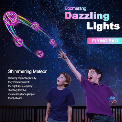 Ivtivfu Flying Orb Ball (Pink, 2026 Upgraded) with Dazzling Lights, Magic Hover Spinner, Boomerang Drone, Floating Cosmic Globe, Kids Outdoor Toys for 6 7 8 9 10 Year Old Boys Girls