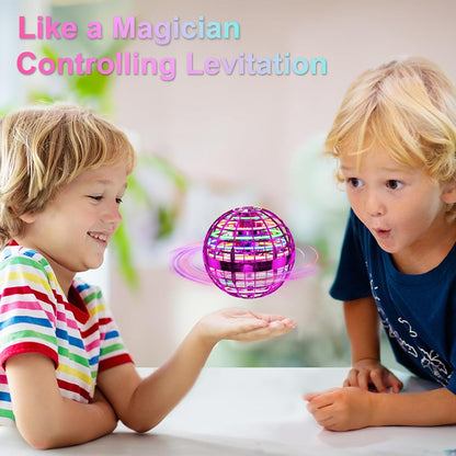 Ivtivfu Flying Orb Ball (Pink, 2026 Upgraded) with Dazzling Lights, Magic Hover Spinner, Boomerang Drone, Floating Cosmic Globe, Kids Outdoor Toys for 6 7 8 9 10 Year Old Boys Girls
