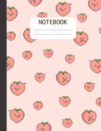 Notebook: cute peach composition notebook | narrow ruled Lined Paper Notebook Journal | 120 pages 8.5x11 | gift for woman and girls