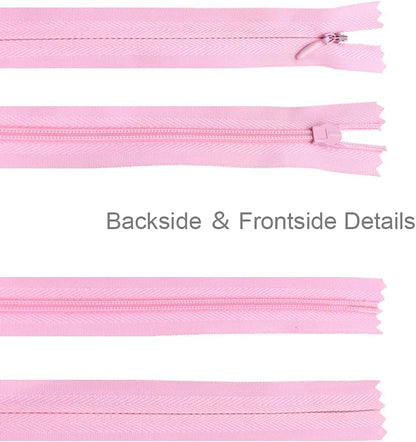 45pcs 21.5 Inch Nylon Invisible Zippers for Tailor Sewer Sewing Craft Crafter's Special (Pink)