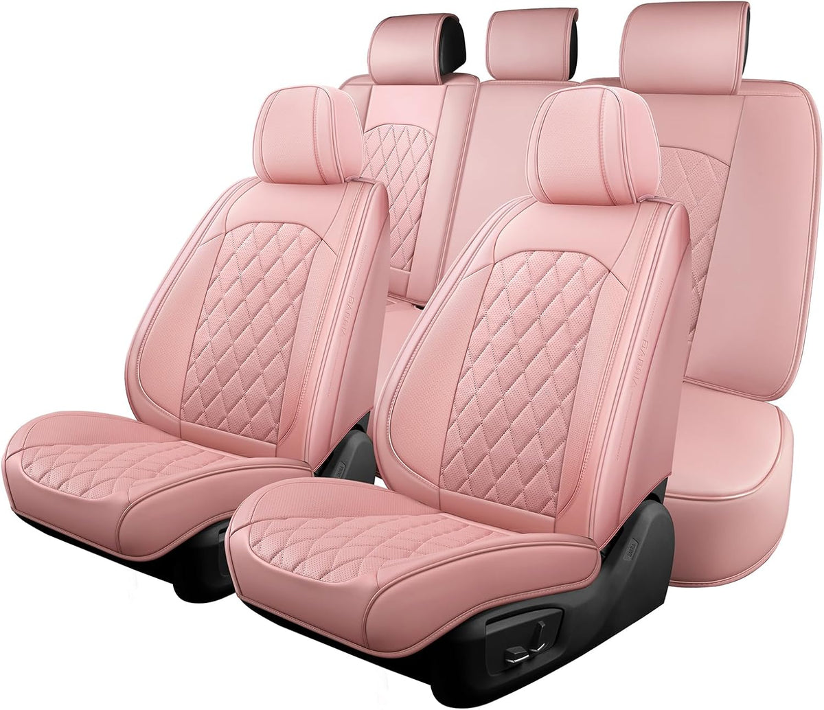 Pink Car Seat Covers Full Set Waterproof Universal 5 Seats
