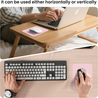 Small Mouse Pad 6 x 8 Inch, Horizontal and Vertical Flexible use. Great for Traveling, Wireless laptops, Keyboard Trays, Offices, etc. (Pink)