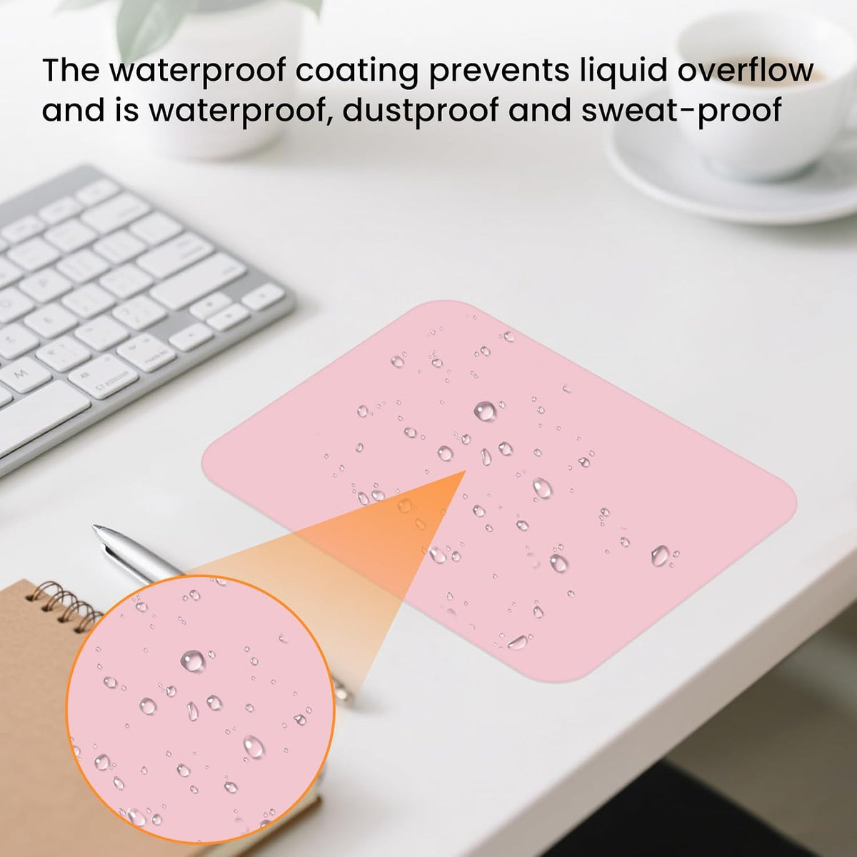 Small Mouse Pad 6 x 8 Inch, Horizontal and Vertical Flexible use. Great for Traveling, Wireless laptops, Keyboard Trays, Offices, etc. (Pink)