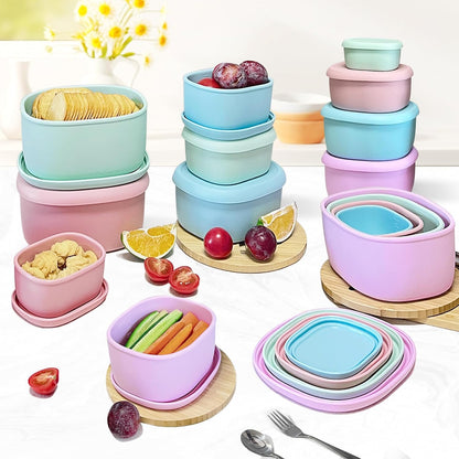 Silicone Food Storage Container Bento Box 4 Pcs (30oz 20oz 10oz 6.7oz)