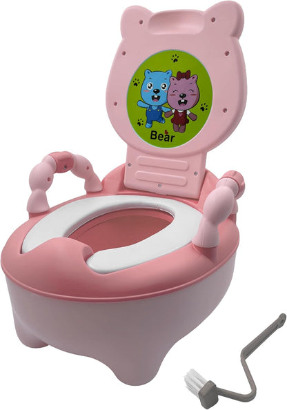 Baby Kids Pink Bear Portable Potty Training Toilet Seat With Pad Toddler Lovely Toilet Comfortable Soft Seat Stool Chair [P/N: ET-BABY003-PINK]