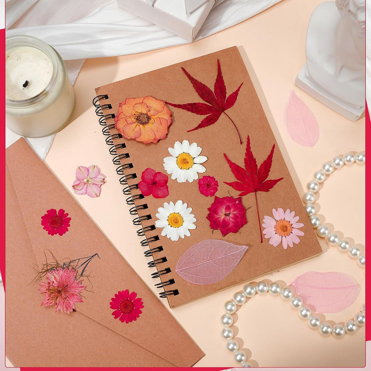 100 Pcs Real Natural Dried Pressed Flowers Pink