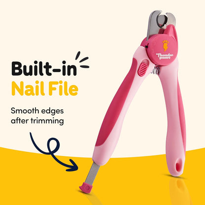 LED Dog Nail Clippers with Light, Pet Nail Trimmer (Pink)