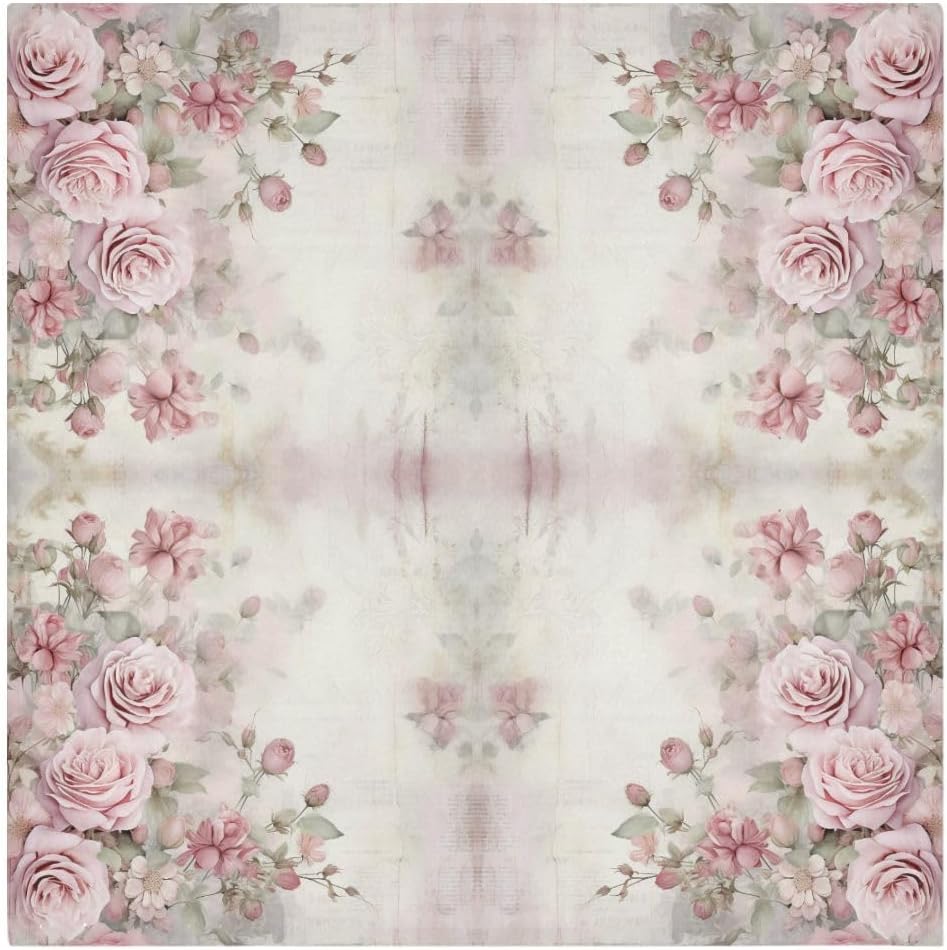 ALAZA Pink Rose Flowers (2) Cloth Napkins Dinner Napkins 1 Piece,Reusable Table Napkins Washable Polyester Fabric for Cocktail Party Holiday Wedding Home Decorative