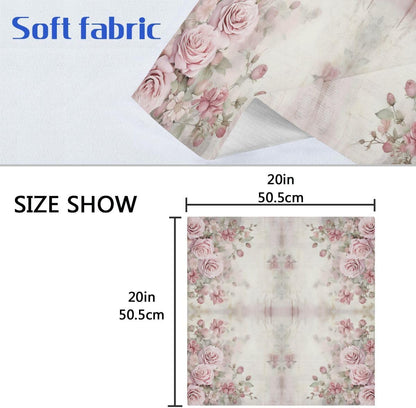 ALAZA Pink Rose Flowers (2) Cloth Napkins Dinner Napkins 1 Piece,Reusable Table Napkins Washable Polyester Fabric for Cocktail Party Holiday Wedding Home Decorative