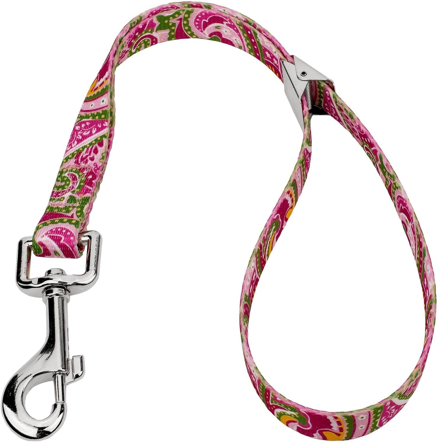 Country Brook Petz Dog & Pet 5/8 Inch Grooming Loop with Spring Loaded Clip - 18 Unique Designs for Grooming and Vet Tables (Pink Paisley)