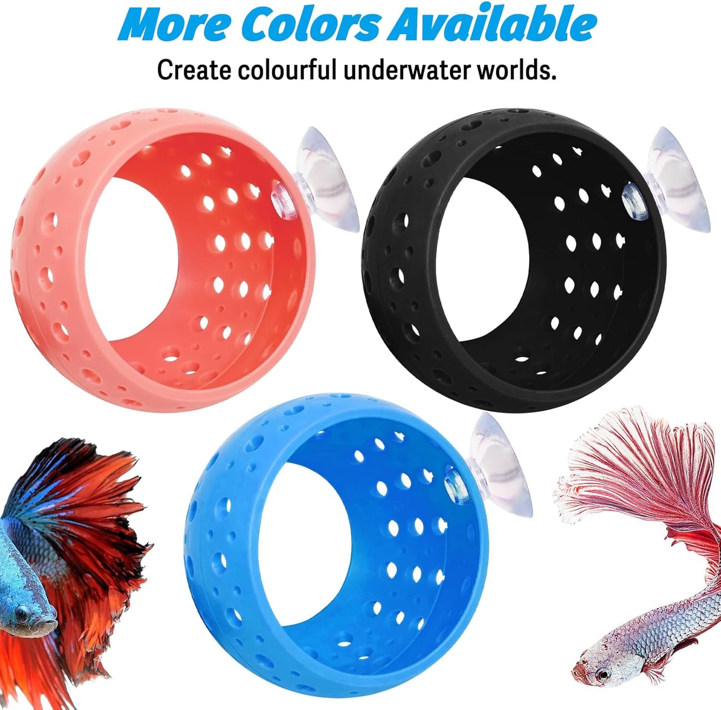 Fhiny Betta Tunnel, Aquarium Betta Fish Hideout with Suction Cup Fish Tank Tunnel Shrimp Cave Aquarium Decor Fish Tank Accessories for Small Fish Shrimp Betta Guppy Hiding Resting (Orange)