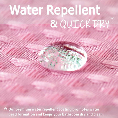 Pink Shower Curtain for Bathroom: Water Repellent Heavy Duty - 72"Lx72"W